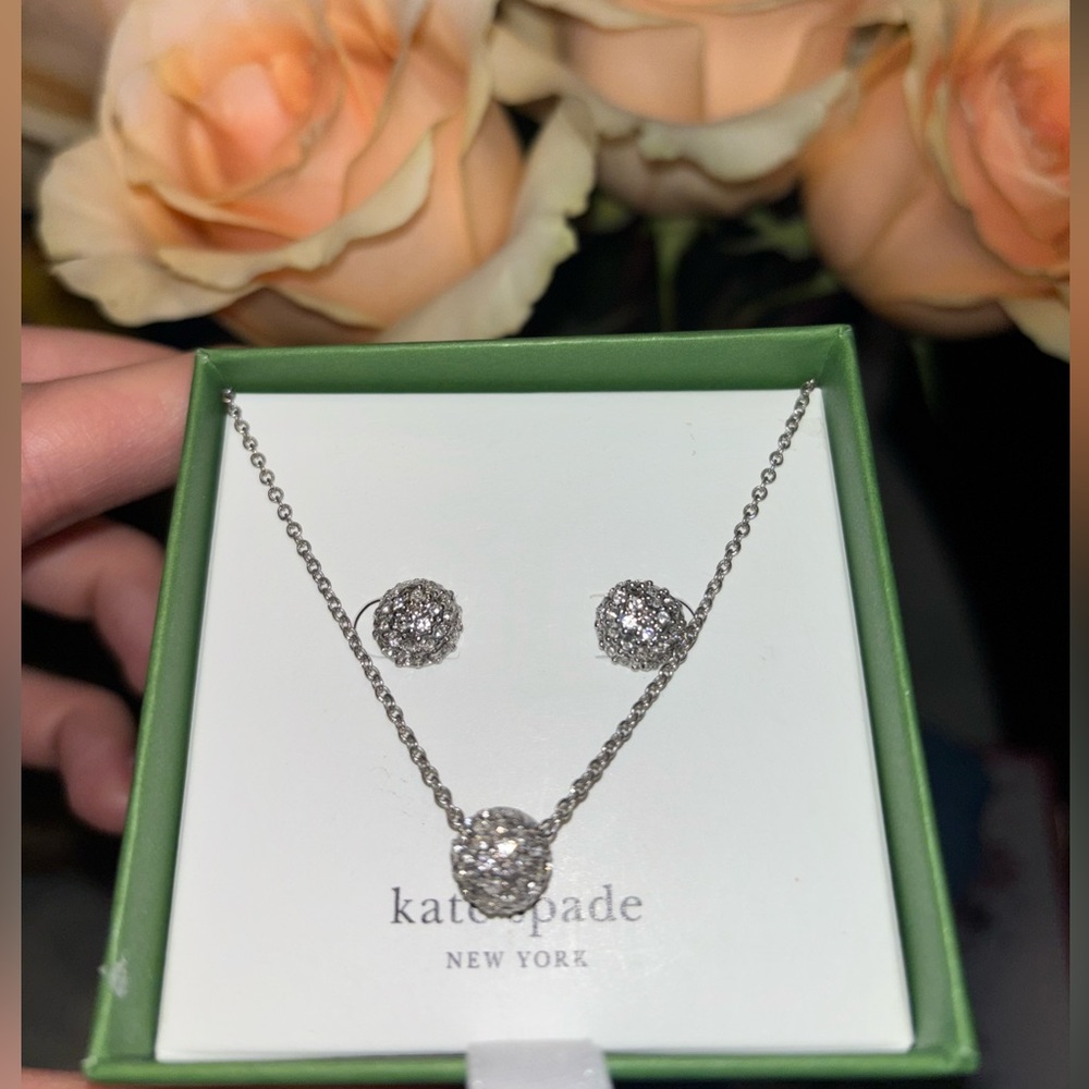 Kate Spade Silver necklace and earrings set
